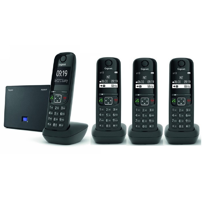 Gigaset AS690IP Quad Cordless VoIP and fixed line Phone