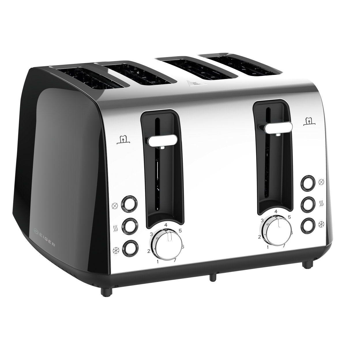 GENEVA 4 SLICE STAINLESS STEEL TOASTER BLACK FARANANI Electronic